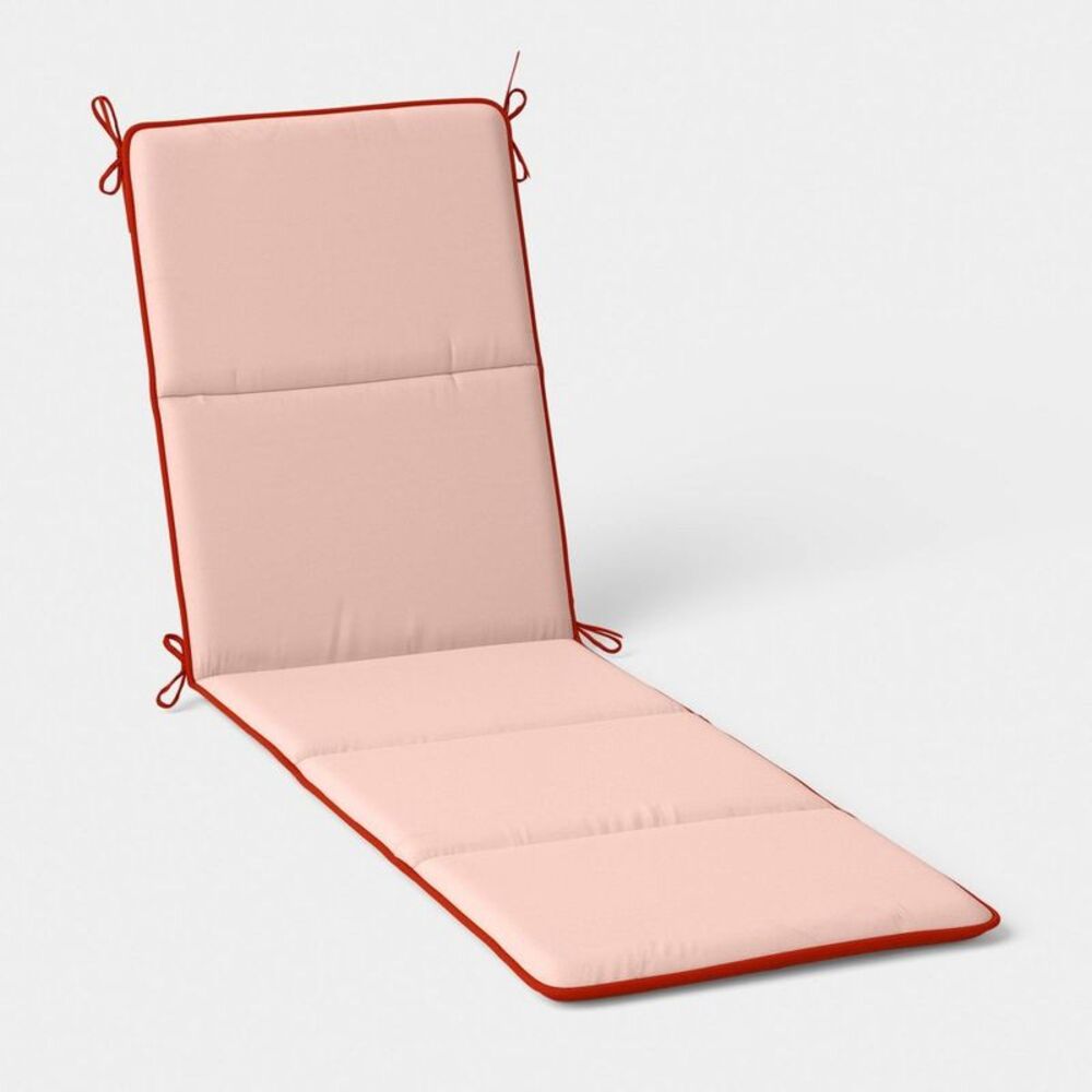22"x78" Color-Blocked Solid Chaise Cushion Pink/Orange - Room Essentials